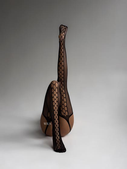 Bait – fishnet-strømpebukse med rhinestones